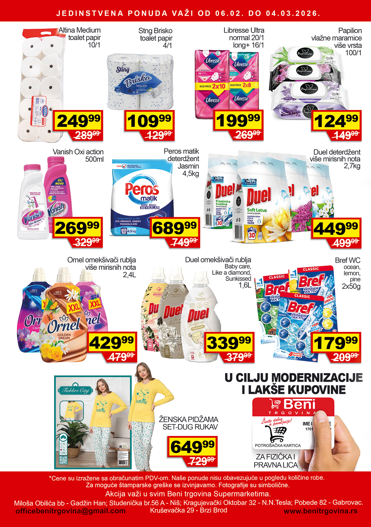 Meseca akcija Beni trgovina februar 2026